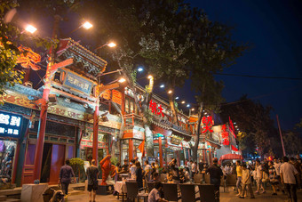 北京街市夜景传统文化氛围图片