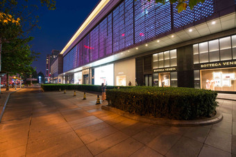 北京夜景商店办公大楼清晰拍摄