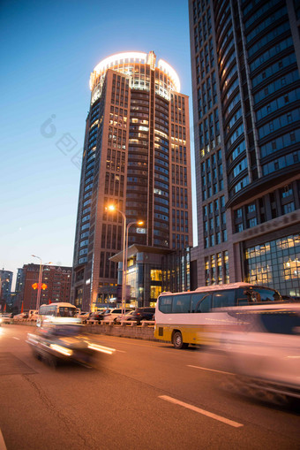 辽宁省丹东城市夜景建筑外部高清素材