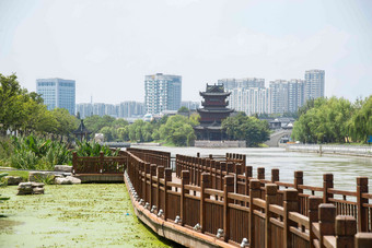 淮安<strong>清江</strong>浦中洲岛旅行旅游胜地<strong>清江</strong>浦楼素材