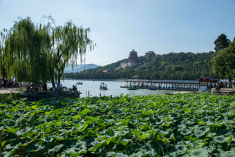 北京颐和园水中国文化写实场景