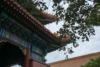 北京雍和宫建筑传统文化写实相片