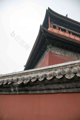 北京鼓楼名胜古迹彩色图片氛围镜头