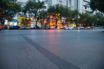 北京街市夜景无人氛围相片