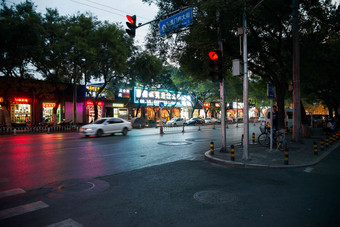 北京街市夜景繁荣拍摄