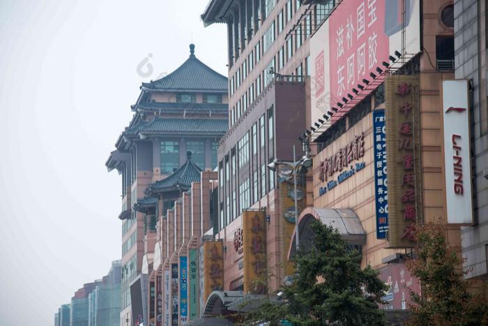 北京王府井大街清晰场景