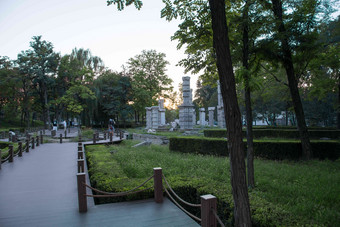 北京圆明园石头名胜古迹氛围素材