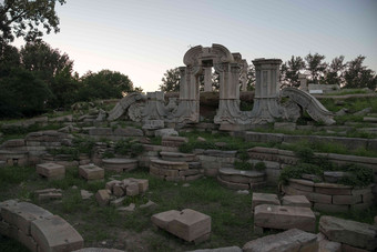 北京圆明园岩石古代破败高清场景