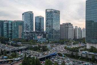 北京东直门汽车商业区大城市高端拍摄