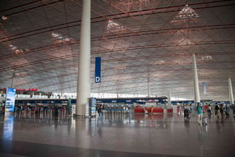 北京机场通道人造建筑氛围镜头