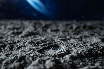 月球上的足迹东亚高端摄影图