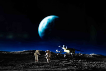 宇航员地貌探险水平构图高质量照片