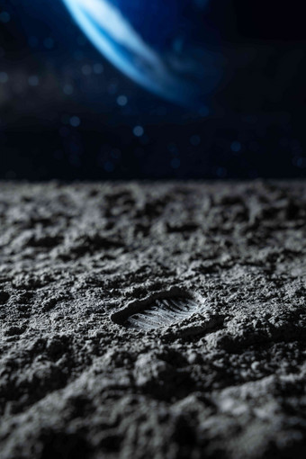 月球上的足迹无人高质量场景