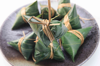 绿色东方美食节日特写高清照片