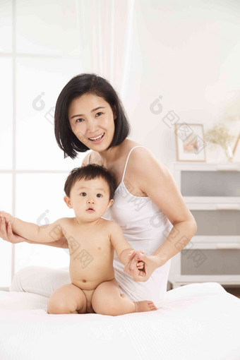 妈妈宝宝中国母子柔和清晰摄影