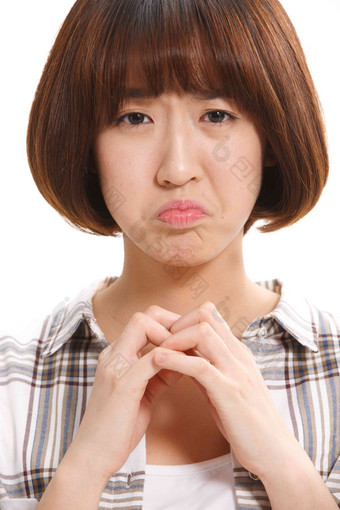 <strong>青春</strong>女人<strong>清新</strong>白色背景微笑