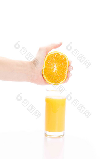 自制橙汁挤高清照片