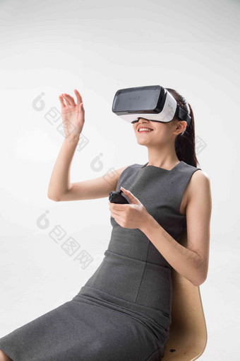 女人VR眼镜中国快乐乐趣高清相片
