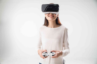 女人<strong>VR</strong>眼镜眼镜一个人白领高质量图片
