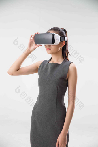女人VR眼镜符号一个人职业清晰拍摄