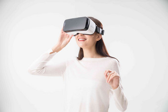 女人VR眼镜符号休闲装成功人士