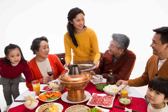 幸福家庭女孩饮食白昼