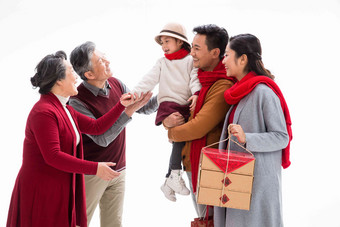 幸福家庭庆祝新年