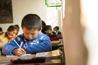 乡村学生儿童读书在校生氛围摄影