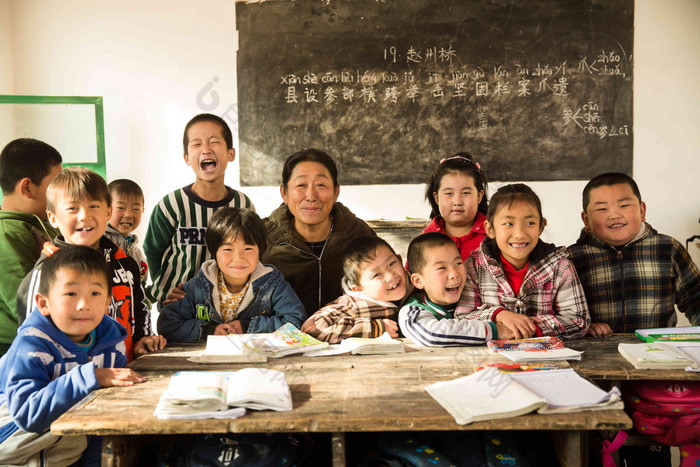 乡村女教师小学生女孩幸福东方人高质量摄影