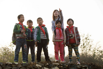 乡村女教师户外女人希望小学高质量照片