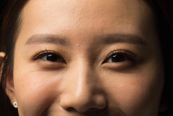 青年女人的面部特写中国人高清镜头