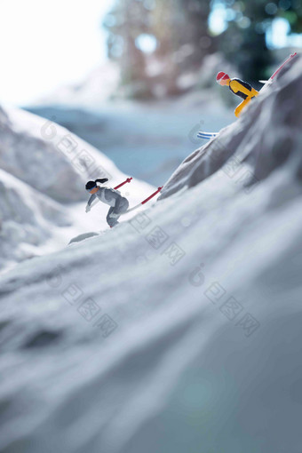滑雪运动模型寒冷的季节写实图片