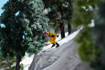 滑雪运动山坡锻炼运动写实照片