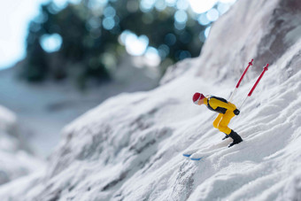 滑雪场冬季运动特写概念写实拍摄