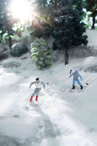 滑雪场健身冬天白昼氛围照片