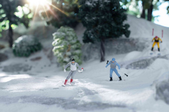运动员冰雪运动美景自然美高清素材