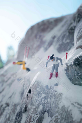 滑雪运动微观冬天亚洲高清素材