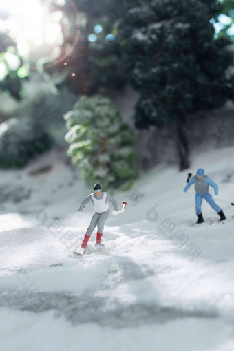 滑雪模型静物人体模型氛围镜头