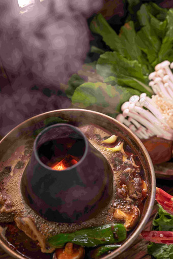火锅中国菜锅涮羊肉清晰图片