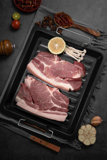 猪肉中国特写准备食物高清镜头