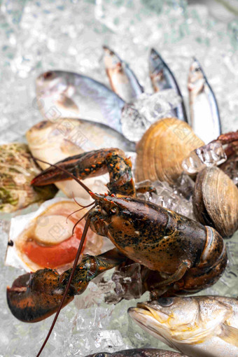 海鲜小龙虾摄影特写清晰素材
