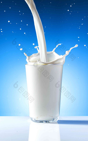 奶食物蓝色背景牛奶清晰场景