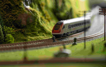 高速列车铁轨轨道模型交通<strong>运输</strong>高质量相片