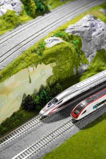 高速列车模型离开交通运输氛围摄影