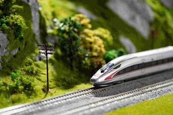 高速列车电车轨道图片视觉效果概念高端照片