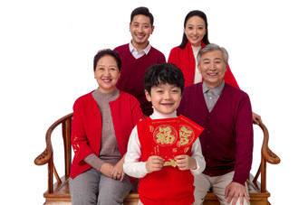 幸福家庭新年中国祝福户内写实摄影