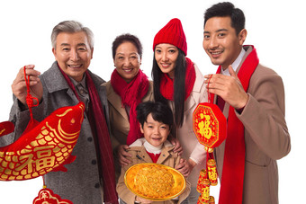 幸福家庭新年关爱春节清晰镜头