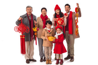 幸福家庭新年中国快乐成年人