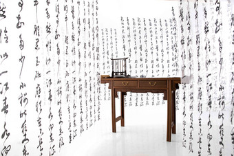 书法展示中国文化悬挂的素材