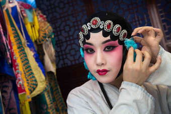 京剧女演员戏曲头和肩膀传统文化高端影相